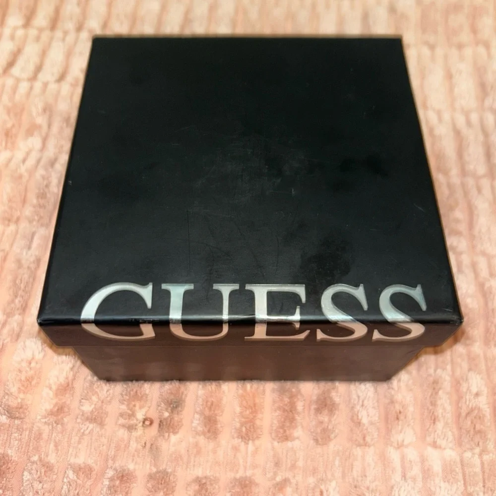 Vintage GUESS Black Patton leather cosmetic nesting bags - travel pouches - NWOT